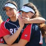 Juanita senior Lexi Blackburn, left, stands with her sister, freshman Rylee, during a senior recognition ceremony after their game against Sammamish on April 25. Andy Nystrom / staff photo