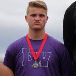 Photo courtesy of Don Borin/Stop Action Photography                                 Lake Washington Kangaroos junior Brady Gockel captured second place in javelin with a toss of 177 feet, 2 inches at the Class 3A state track and field meet on May 26 at Mount Tahoma High School in Tacoma.