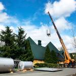 A crane removes beer brewing vats from the old Redhook brewery in Woodinville. Two wineries and the theater company Teatro ZinZanni are planning on moving into the space. Contributed by Keri Tawney