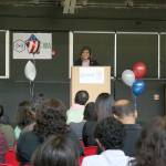 Vandana Slatter, a Washington State Representative with the 48th legislative district, spoke to people at Sundays launch event about the importance of staying politically involved as a community. Hanson Lee/staff photo.