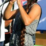Former Kirkland Little League majors and juniors star Tori Bivens, who also led Lake Washington High to a state title and now plays at Boise State, spoke to the girls about teamwork. Andy Nystrom / staff photo