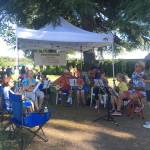 The Gardens at Juanita Bay sponsors the music booth at the Juanita Friday Market in Kirkland. Katie Metzger/staff photo