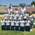 Top row: Manager Chris Cook, coach Molly Ely and coach Eric Nielsen. Second row: Kya Aldrich, Mary Madaline Roe, Emily Nielsen, Emma Pascal, Zoe Tarrach and local host Mary Ann Alvarado. First row: Bella Ely, Hailey Story, Christina Minor, Erin McKeag, Ashlyn Cook and Kaidence Caiola. Courtesy photo