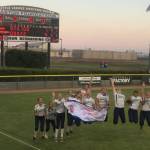 Kirkland softballers celebrate winning the Western Regional title. Left to right, the girls are: Zoe Tarrach, Mary Madaline Roe, Emily Nielsen, Christina Minor, Ashlyn Cook, Kaidence Caiola (in back), Bella Ely, Emma Pascal, Kya Aldrich, Erin McKeag and Hailey Story. Photo courtesy of Kristin Pascal