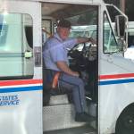 Phil Hill and his USPS delivery truck. Hanson Lee/staff photo