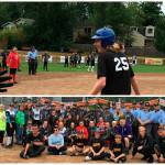 Players took part in the Challenger Division game at the Junior Softball World Series on Aug. 2 at Everest Park. This is Little Leagues adaptive baseball program for individuals with physical and intellectual challenges. Pirates District 8 player P.J. (top) stands on third after his line drive shot to center field. He only got a triple because he stopped at second to talk to the girls. Girls from each team came out to support the kids and play in the outfield and help the players. Photos courtesy of Sharon Curry