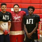 Left to right are Juanita High standouts Jake Hohu, Romeon Greve, Sebastian Garcia, Isaiah Eubanks and Jake Languein. Andy Nystrom / staff photo