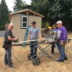 The tiny home building process took about a month and involved 50-100 volunteers. Photo courtesy of Holy Spirit Lutheran Church