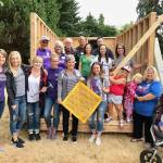 Volunteers build a tiny house at Holy Spirit Lutheran Church in Kirkland. Photo courtesy of Holy Spirit Lutheran Church