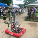 The Lake Washington High School Robotics club shows off its robot at Kirkland Summerfest. Katie Metzger/staff photo