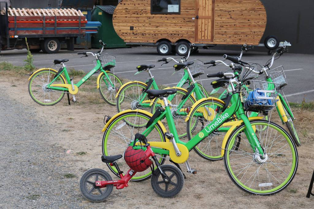 LimeBikes were available at stations one and six during Crossing Kirkland. Katie Metzger/staff photo