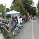 Crossing Kirkland participants park their bikes at one of the stations along the Cross Kirkland Corridor during the second annual event on Sept. 8. Katie Metzger/staff photo