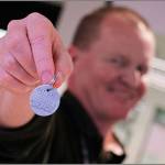 Kirkland Animal Services prints and shows off the first ever Kirkland pet license. Photo courtesy of the city of Kirkland