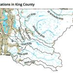 Map shows the major river locations in King County. Photo courtesy of King County