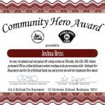 Kirkland gave resident Joshua Reiss its Community Hero award on Dec. 11. Photo courtesy of the city of Kirkland