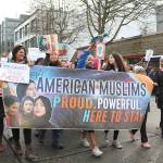 Eastside group Muslim Association of Puget Sound (MAPS) participated in the Womxns March for the third time on Jan. 19. Stephanie Quiroz/staff photo.