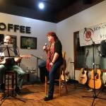 Mr. Primitive and Nancy of Songwriters in Seattle perform at a recent open mic night at The Den Coffee House Cafe in Bothell. The organization will hold a singer showcase at the cafe on Feb. 9 to raise awareness of the New Bethlehem Project homeless shelter in Kirkland. Photo courtesy of Songwriters in Seattle