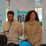Russell Wilson and Ciara spoke Friday at the Tukwila Library to Foster students and other attendees as their Why Not You Foundation joined forces with the King County Library System and JPMorgan Chase to launch the DREAM BIG: Anything is Possible campaign. Photo by Kayse Angel