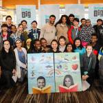 Russell Wilson and Ciara pose with the students from Foster High School at the conclusion of Fridays event. Courtesy photo by Why Not You Foundation