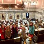 Becky Hinckley, Kaileigh Peterson, Cora Batterberry, Geneva Betnel and Megan OReilly went to the Washington State Capitol to testify in support of a statewide plastic straw ban. Photo courtesy of Angela Pifer