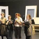 Stephanie Holser, Ciara Neidlinger, Savannah Lynn and Rebecca Herivel rehearse for The Music Man. Madison Miller/staff photo.