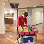 Paige Bisbee, of Bellevue is a paid employee at Davis Wright Tremaine in Bellevue. As part of the law firms inclusive program, Bisbee distributes snacks and office supplies to her co-workers. Stephanie Quiroz/staff photo.