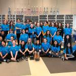 Rose Hill Middle School will present Mulan Jr. on March 22 and 23. Front row from left: Annika Shinoda, Audrey Yu, Vada Chambers, Grace Gentile, Brooke Barr, Jasmine Alsorour, Noella Johnson, Ariane Pereira, Simran Brar, Sadie Klinkenberg, Katie Davis. Middle row from left: Robert Schrimsher, Lena Mancano, Erisa Baba, Izzy Nelson, Kennedy Tuson, Ashley Locke, Ash Hodgson, Kayomi Prieto, Ananya Unnikrishnan, Michelle Lee. Back row from left: Lili Ponder, Danielle Burchard, Quinn Malick, Parker Mathews, Max Fanning, Kylan Guest, Cade DAgostino, Elissa Ondrusek Sophia Mattie, Camryn Martin, Levi Cheung, Alena Speirs, Madeleine King, Kinley Moss, Lauren Jernigan, Abby Hebert. Photo courtesy of Shanna Barr.