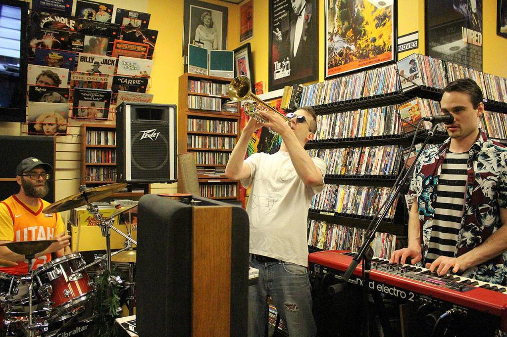 Mister Blank performs Mr. Blank for Record Store Day. From left: JR Sorrells, Samuel Trowbridge, and Ryan Mays. Madison Miller / staff photo