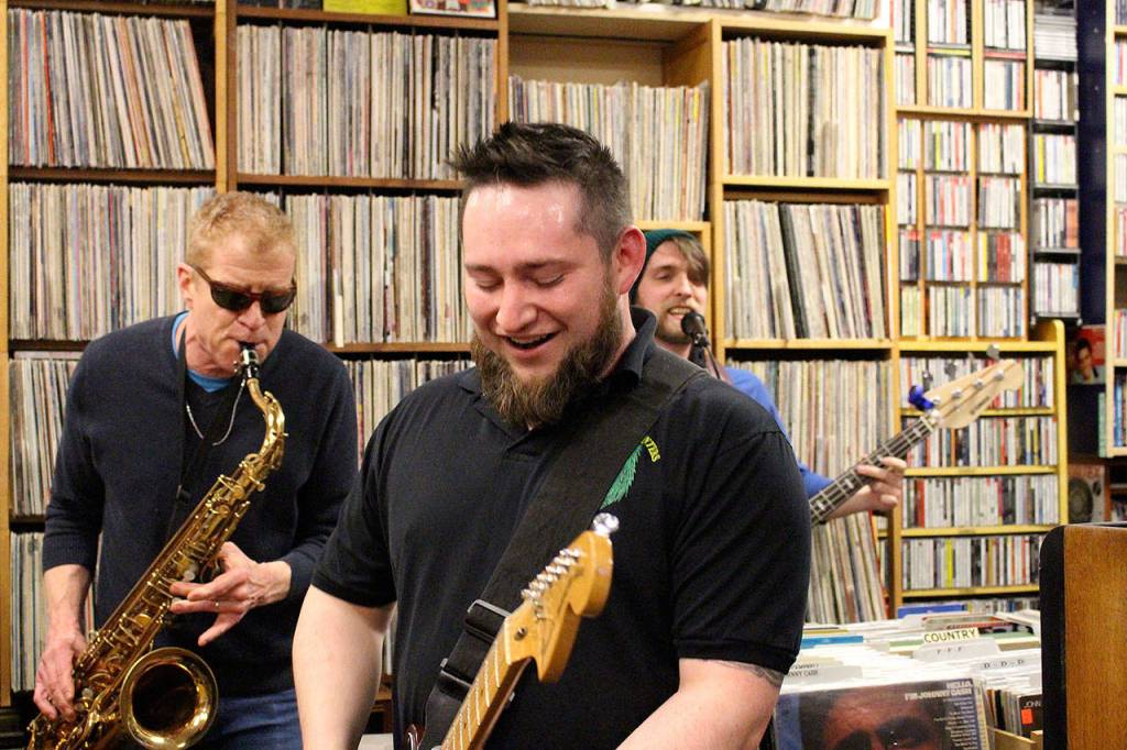 Frank Smith, Kyle Lever and James Sweazea of Mister Blank perform Go Doctor at Vortex. Madison Miller / staff photo