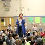 Stephanie Quiroz/staff photo                                Annie Crawley visited Mark Twain Elementary and encouraged students to be a voice. Her presentation, Our Ocean and You inspires students to protect the world and save the ocean.