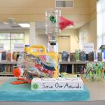 Students at Mark Twain made plastic sculptures for the eco plastic sculpture competition. Stephanie Quiroz/staff photo