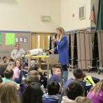 Stephanie Quiroz/staff photo                                Ocean Annie Crawley talked about the dangers of plastic, including the danger of straws to marine animals.