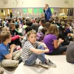 Stephanie Quiroz/staff photo                                Annie Crawley visited Mark Twain Elementary and encouraged students to be a voice. Her presentation, Our Ocean and You inspires students to protect the world and save the ocean.