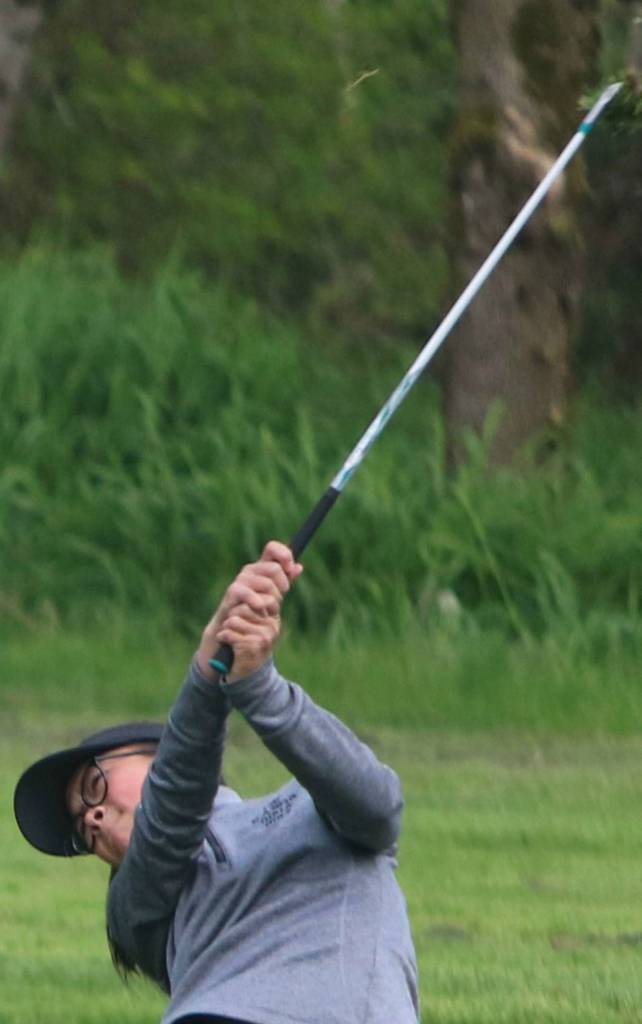 Lake Washington freshman Morgan Lee unleashes a shot. Andy Nystrom / staff photo