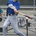 Blue Jay Doug Broberg swings away for his District 8 squad. Andy Nystrom / staff photo