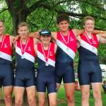 At the US Rowing Youth Nationals on June 8 at Nathan Benderson Park in Sarasota, Florida, Kirklands Quinn Cooney and his Sammamish Rowing Association mens youth 8+ boat won the C final with a season-best time of 5:56.009 and wedged its way into 13th place in the nation. From left to right, Carson Wright, Adam Hamshou, Peter Tsirushkin, Adam Schadt, Sam Lalor, Cooney, Parker Raines, Landon Fick and Max Mason. Photo courtesy of Elizabeth Wilson