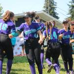 Italian players dance to the tunes of the University of Washington marching band last year. Andy Nystrom / staff photo