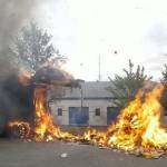 Hot coals and other flammable materials can cause fires in a Waste Management truck, putting the community at risk. Photo courtesy of Waste Management