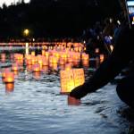 Hundreds of water lanterns filled Juanita Bay on Aug. 10. Stephanie Quiroz/staff photo