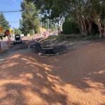 The first part of the rain gardens construction was recently completed in Norkirk. Photo courtesy Jenny Gaus