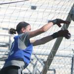 Juanita High sophomore goalkeeper Lily Johnston bats the ball away during the first day of tryouts on Aug. 26. She was a 3A KingCo honorable mention last year. Juanita opens its season at 7 p.m. Sept. 10 at Shorecrest (Shoreline Stadium). Andy Nystrom/ staff photo