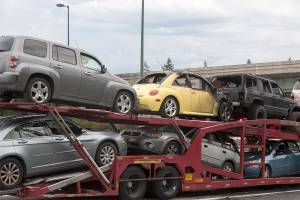 Used car on back of truck catches fire near I-405 on-ramp in Kirkland