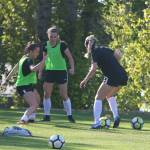 Northwest University players work on ball control during practice on Sept. 3 on the Kirkland campus. The Eagles will host Linfield College at 1 p.m. Sept. 14. Andy Nystrom/ staff photo