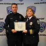 Chief Cherie Harris, right, stands with Sergeant David Quiggle, who was recently promoted. Photo courtesy Kellie Stickney