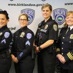 Chief Cherie Harris (far right) with some of the officers celebrated at the Sept. 19 event.