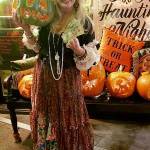 Stylist Toni Sarzillo with one of the pumpkins displayed at a previous contest. Photo courtesy Debbie Lamont