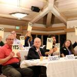Stephanie Quiroz/staff photo                                Kirkland Council Candidates participated in a forum hosted by Lutheran Peace Fellowship in collaboration with Faith Action Network and Indivisible Kirkland on Oct. 14. Stephanie Quiroz/staff photo