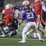 Juanitas Brayden Brown backs into the end zone for a touchdown. Andy Nystrom/ staff photo