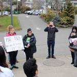 Mayor Penny Sweet addresses climate change protesters on Dec. 6. Madison Miller / staff photo