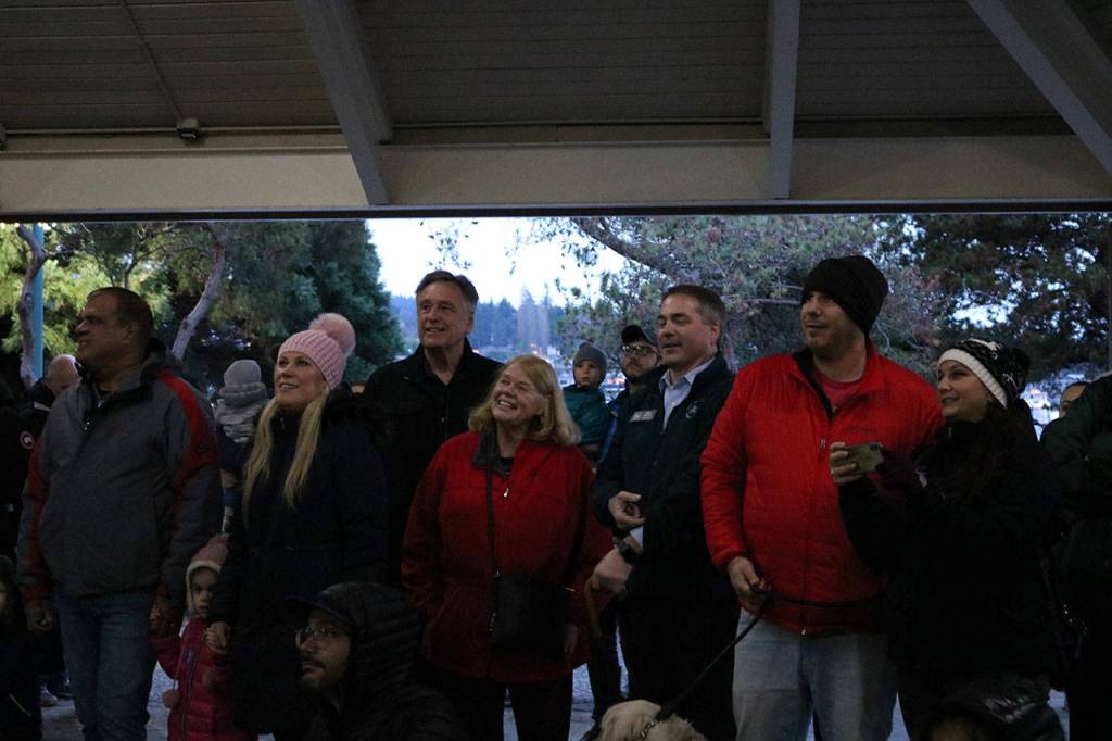 Mayor Penny Sweet and councilmember Black Neal at the Grand Menorah Lighting at Marina Park on Dec. 22. Stephanie Quiroz/staff photo